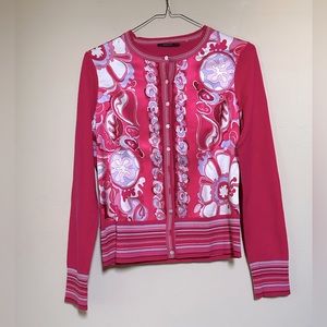 Elie Tahari - Floral Paisley Cardigan - Petite Medium